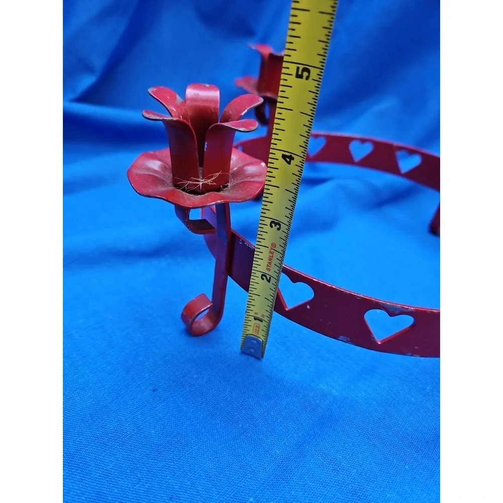 Vintage Taper Candle Holder Primitive Cottagecore Romantic Ring‎ Centerpiece